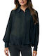 Women's Blouse Long Sleeve Deep Black