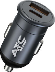 ATC Car Charger with Ports 1xUSB-A 1xType-C
