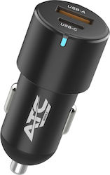 ATC Car Charger with 1xUSB-A 1xType-C Ports and Type-C Cable