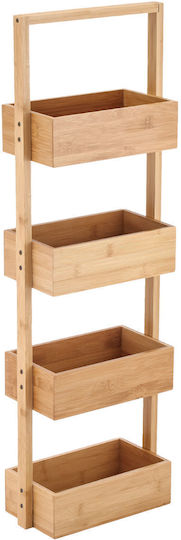 Estia Essentials Επιδαπέδια Ραφιέρα Μπάνιου Bamboo 26x17x88cm Μπεζ