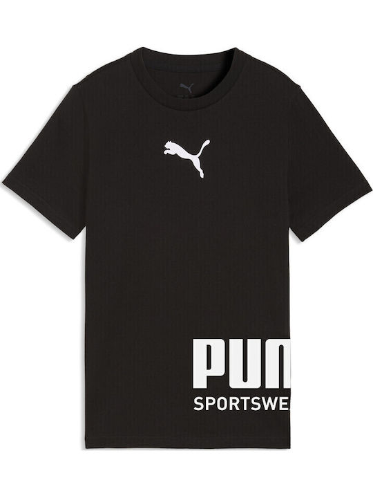 PUMA Тениска Черно/Бяло