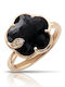 PASQUALE BRUNI Petit Joli Ring in 18K Rose Gold with Onyx and Diamonds 14mm