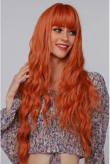 Animis Beauty Perucă cu Păr Sintetic în Cupru Culoare 80cm