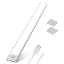 Dasbo Lampă Slim LED Cu Senzor De Mișcare Montare Magnetică LED-uri Puternice Wireless USB Reîncărcabilă Baterie Lumină Caldă Rece 3 Moduri De Iluminare 3000K-6000K Bucătărie Hol Cameră De Îmbrăcat Garaj Lungime 30 Cm
