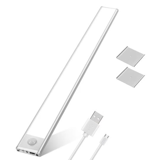 Dasbo Lampă Slim LED Cu Senzor De Mișcare Montare Magnetică LED-uri Puternice Wireless USB Reîncărcabilă Baterie Lumină Caldă Rece 3 Moduri De Iluminare 3000K-6000K Bucătărie Hol Cameră De Îmbrăcat Garaj Lungime 30 Cm