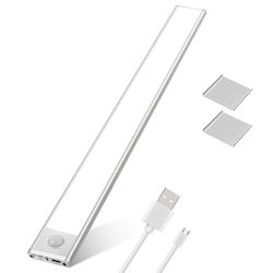 Dasbo Lampă Slim LED Cu Senzor De Mișcare Montare Magnetică LED-uri Puternice Wireless USB Reîncărcabilă Baterie Lumină Caldă Rece 3 Moduri De Iluminare 3000k-6000k Bucătărie Hol Cameră De Îmbrăcat Garaj Lungime 20 Cm