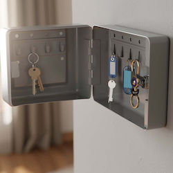 Avizar Wall-mounted Key Cabinet 10 Slots In Steel Secure Lock Grey