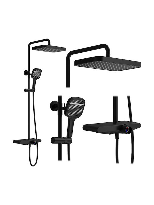 Rea Bari Duschsäule mit Armatur Schwarz