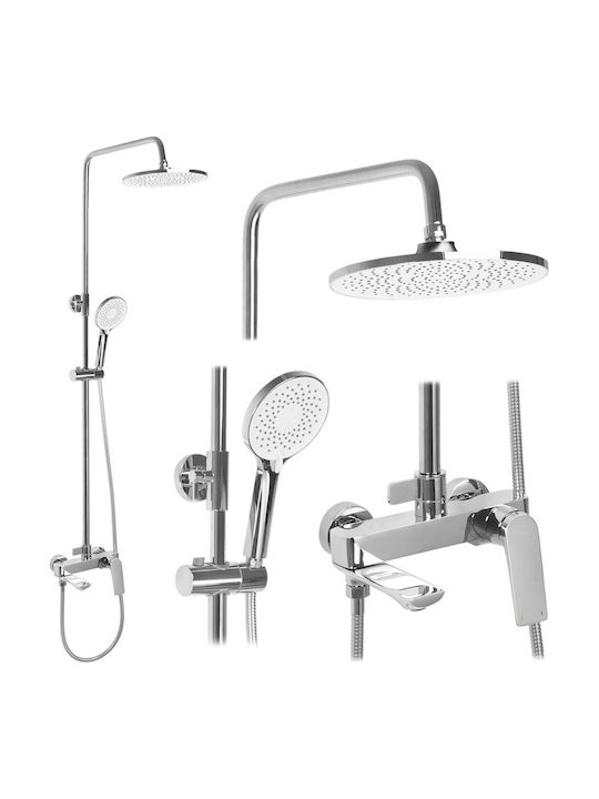 Rea Avalon Shower Column without Mixer Silver