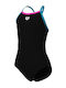 Arena Solid Kinder Badeanzug Einteilig Black, Shocking Pink