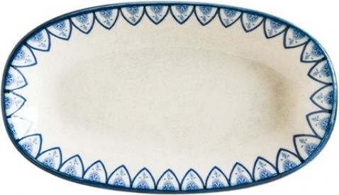 Bonna Servierplatte Oval aus Porzellan Weiß 19x11cm 12Stück