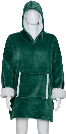 A-s Flan Pătură Polar Fleece Cu Mâneci 85x118cm Verde