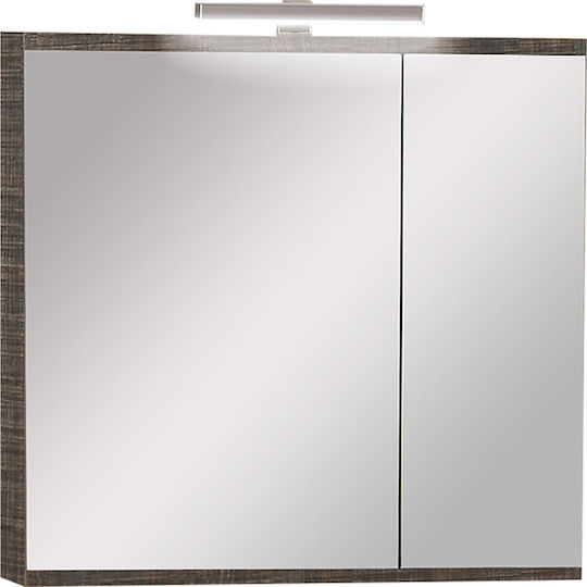 Pro Bagno 971AAMC1 Καθρέπτης Led από Μοριοσανίδα με Ντουλάπι 75x14cm Λευκός