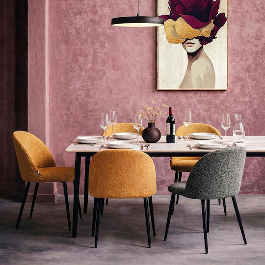 Chair Dining Room Lily 52x52x81cm Mustard