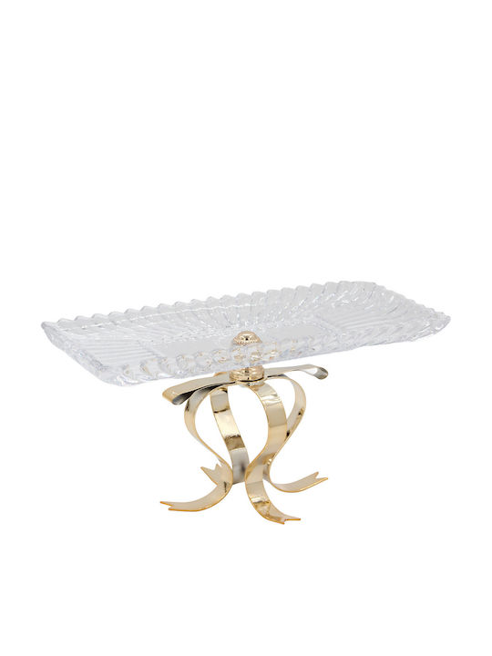 Keskor Glass Cake Stand Gold 30x16x18cm
