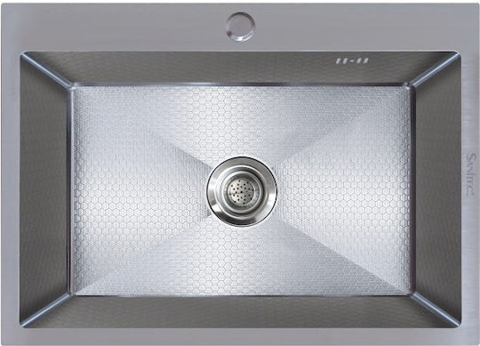 Sanitec Vision Вграден Кухненски Мивка Inox Дължина 60xШирина 50см Сребрист