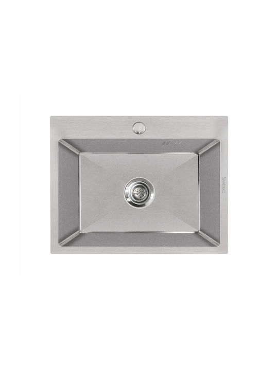 Sanitec Vessel Sink Inox Satin W60xD50cm Gray