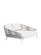 Bench Outdoor Metal White with Pillows 157x149x80cm