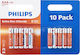 Philips Extra Цинкова батерия Цинк AAA 1.5V 10бр