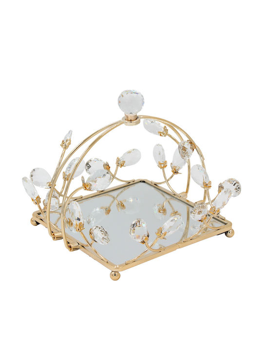 Keskor Metallic Decorative Tray with Mirror 22x21x18cm