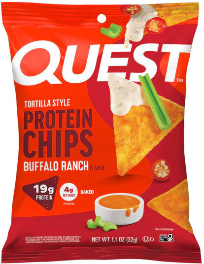 Protein Tortilla Chips 32g Quest Nutrition Bufallo Ranch