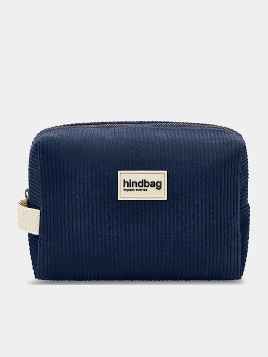 Hindbag Kulturbeutel Leon Marineblau Corduroy Kordel Neseser Organische Baumwolle