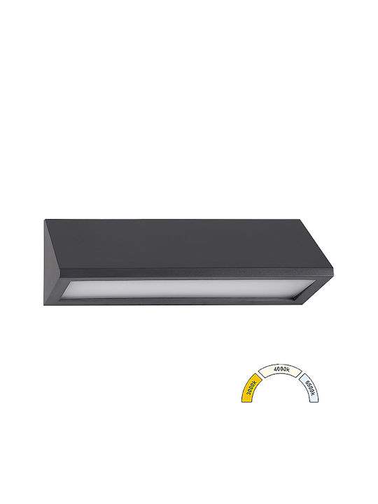 Adeleq Стенно Външно Осветително Тяло LED IP65 8W с Регулируемо бяло Светлина 20x7.3x6.4εκ.