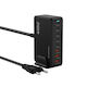 Wozinsky Charging Stand GaN with 3 USB-A Ports and 5 USB-C Ports 440W Power Delivery / Quick Charge 4.0 in Black color (WSL-440)