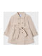Kids Long Trench Coat Beige