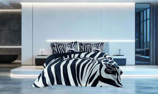 Makis Tselios Home Bettwäsche-Set King Size 270x290cm. Zebra 4Stück