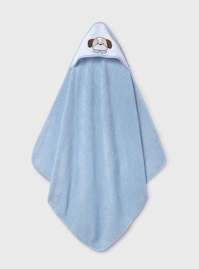 Mayoral Hooded Baby Bath Towel Sky Blue