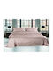 Makis Tselios Home Set Coverlet Queen Size Cotton Satin Leaves 220x240cm 3pcs