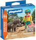Playmobil Duo-Pack Φροντιστής Ζώων και Ρινόκερος für 4+ Jahre Jahre