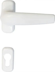 A-Lock Lever Middle Door with Rosette Pair White