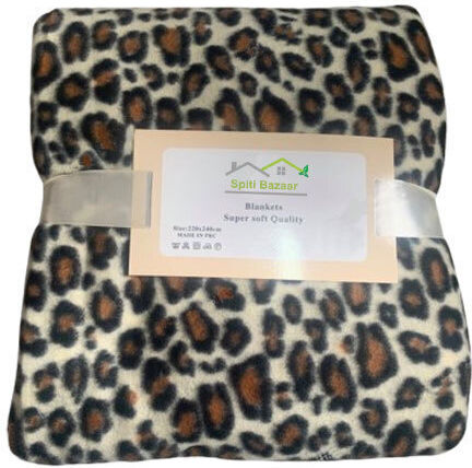 SpitiBazaar Pătură Fleece Extra-dublă 220x240cm Leopard