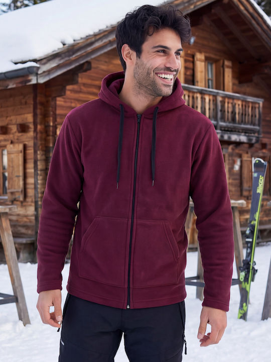Men's Fleece Jacket Burgundy