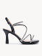 Черен Сандали С Камъчета Тънък Висок Ток