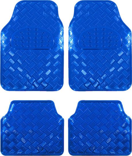 Universal Car Mats Diamond Model Blue Chrome Color