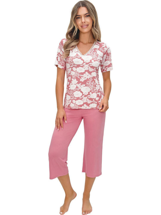 Donna Winter Damen Pyjama-Set Rosa