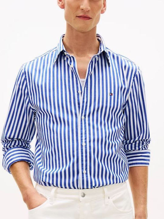 Tommy Hilfiger Classic Βαμβακερό Πουκάμισο Wedge Blue-stripe