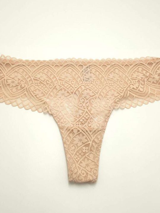 Hana Femeie Șir de caractere cu Dantelă Beige