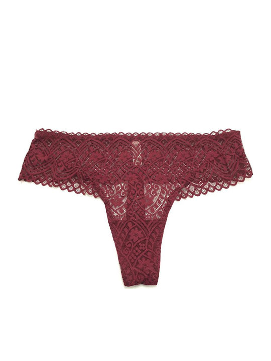 Femeie Șir de caractere cu Dantelă Burgundy