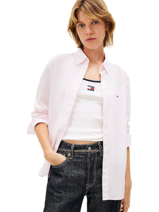Langärmelig Damen Hemd Pink