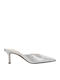 Camenla3 Mules with High Heel in Silver Color