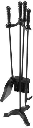 Vivatechnix Fireplace Tool Set with Stand Holder Black