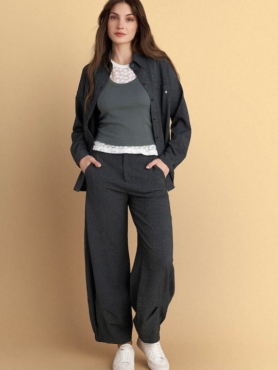 Damen Stoff Hose Gray