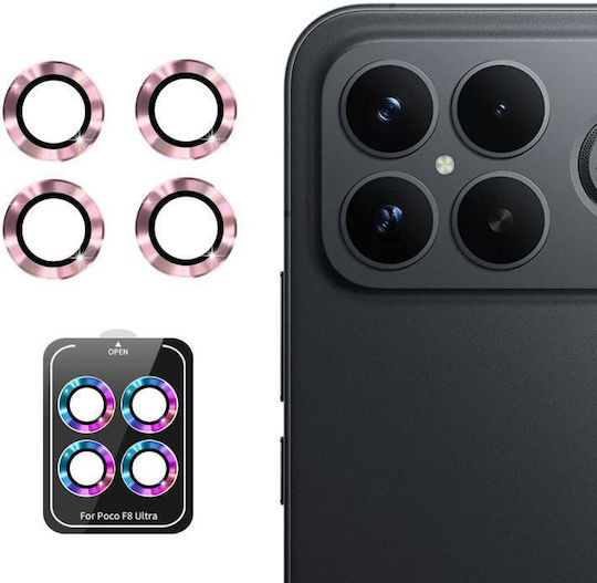 Xiaomi Poco F8 Ultra Enkay Hat-prince 9h Rear Camera Lens Aluminium Alloy Tempered Glass Film Pink