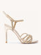 Goldene Abend Sandalen mit Strass Dünner Hoher Absatz