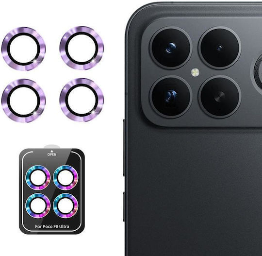 Xiaomi Poco F8 Ultra Enkay Hat-prince 9h Rear Camera Lens Aluminium Alloy Tempered Glass Film Purple