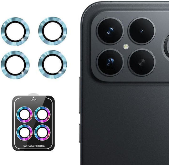 Xiaomi Poco F8 Ultra Enkay Hat-prince 9h Rear Camera Lens Aluminium Alloy Tempered Glass Film Sierra Blue